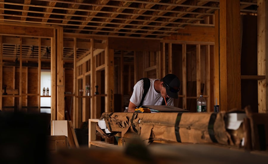 Certified Contractor working on a new construction home