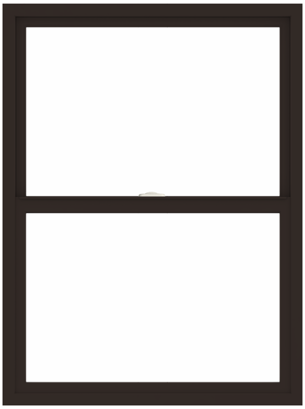 andersen 100 series single-hung window with dark bronze trim