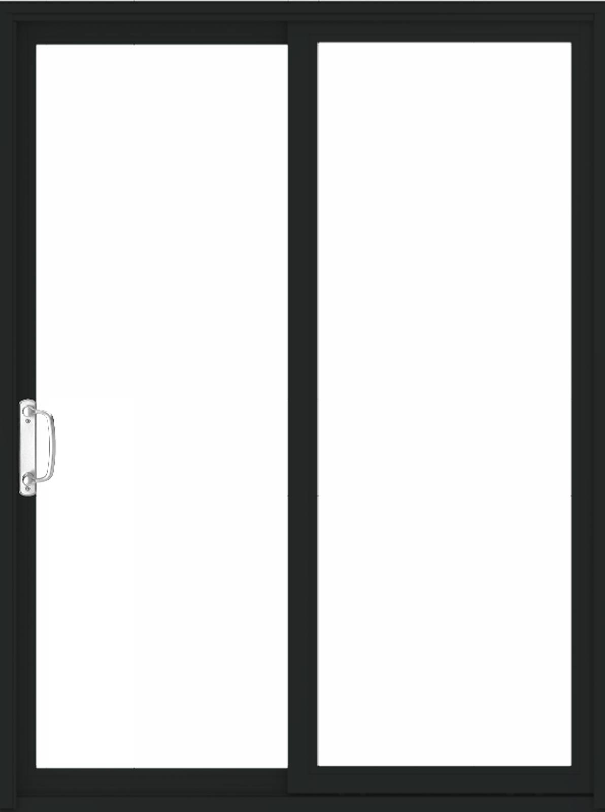 Narroline exterior patio door in color black