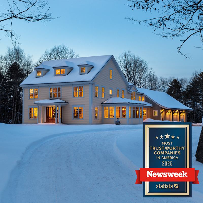 Midwest home at dusk in winter