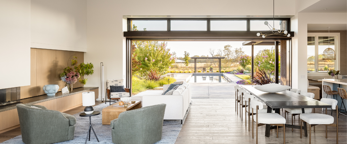 great room with multi glide andersen patio door